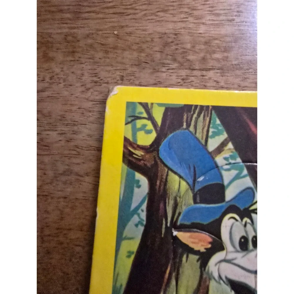 Vintage Jaymar Walt Disney Three Little Pigs Interlocking Tray Puzzle Cardboard